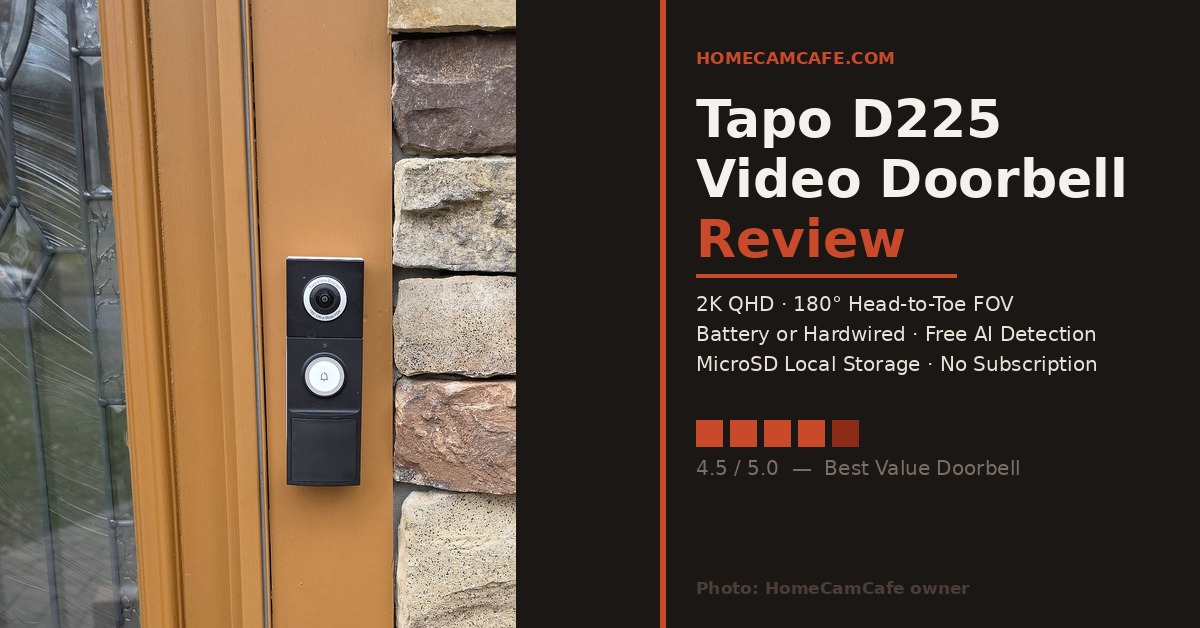 Tapo D225 Video Doorbell installed on front door