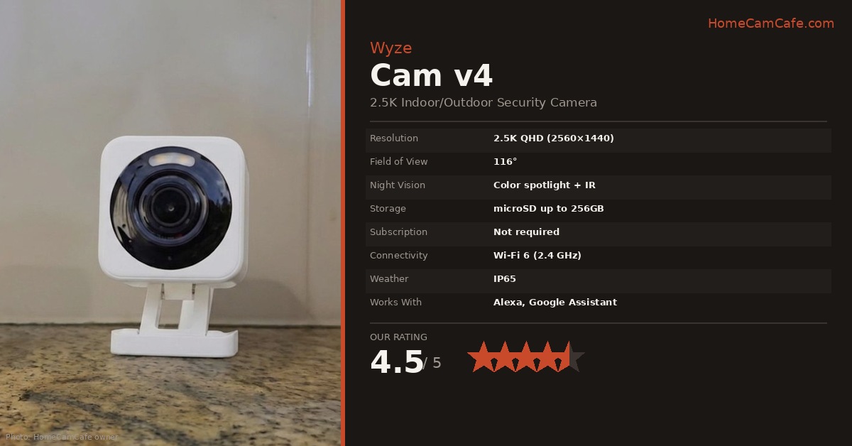 Best Security Cameras With No Subscription (2026) 10 Wyze v4 review by HomeCamCafe